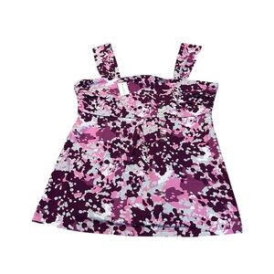 ANN TAYLOR purple splatter tank nwt